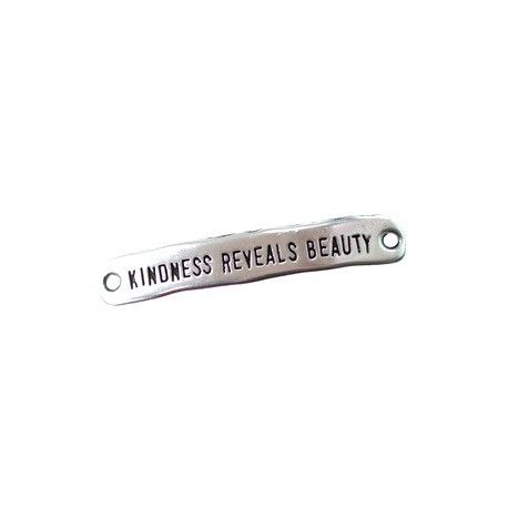 Intercalaire message 'Kindness reveals beauty' 40x6mm ARGENTÉ SATINÉ  - 1