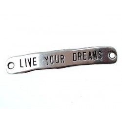 Spacr Live  your Dream 40x6mm OLD SILVER COLOR