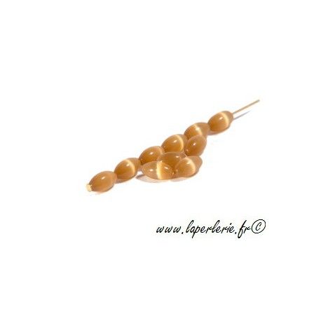 Grain de riz Oeil de chat 5X8mm LIGHT SMOKED TOPAZ x10  - 1