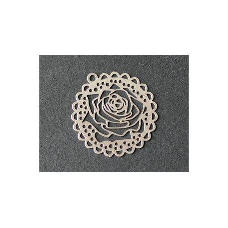 Laser cut dentelé rose GM 26mm ARGENTÉx2  - 1