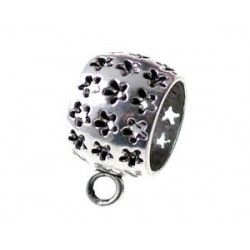 Scarf tie ring with stars 30x17mm OLD SILVER COLOR
