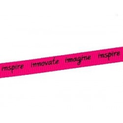 Raw ribbon &#039;inspire/innovate/imagine&#039; 7mm YELLOW x1m