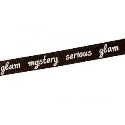 Raw ribbon &#039;mystery/serious/glam&#039; 7mm BLACK x1m