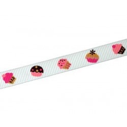 Raw ribbon cupcakes 10mm WHITE x1m