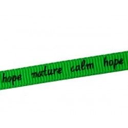 Raw ribbon &#039;nature/calm/hope&#039; 7mm GREEN x1m