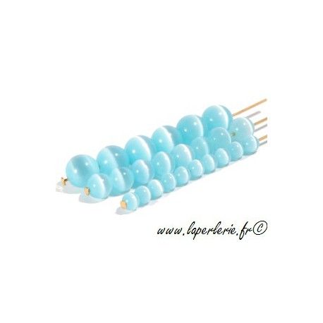 Oeil de chat ronde 8mm AQUAMARINE x10  - 1