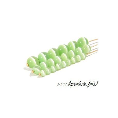 Oeil de chat ronde 6mm CHRYSOLITE x10  - 1