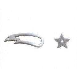 Clasp comet 31x10mm Star 12mm SILVER COLOR 
