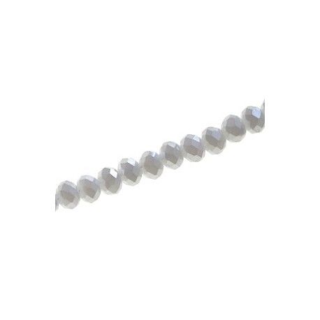 Ronde aplatie facettée 4x3mm LIGHT GRAY LUSTRÉ fil 45cm  - 1