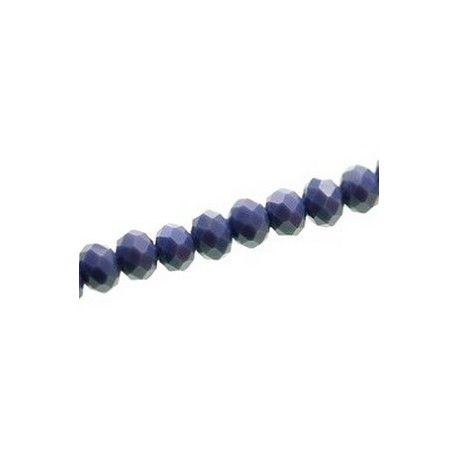 Ronde aplatie facettée 6x4mm GRIS DENIM OPAQUE fil 40cm  - 1