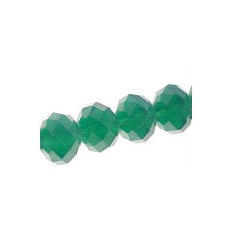 Ronde aplatie facettée 8x6mm EMERALD OPAL fil 45cm  - 1