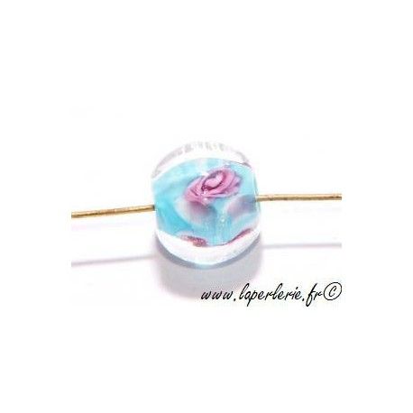 Ronde inclusion rose 12mm TURQUOISE  - 1