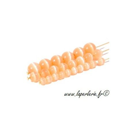Oeil de chat ronde 8mm LIGHT PEACH x10  - 1