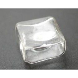 Glass square 25mm th.13mm