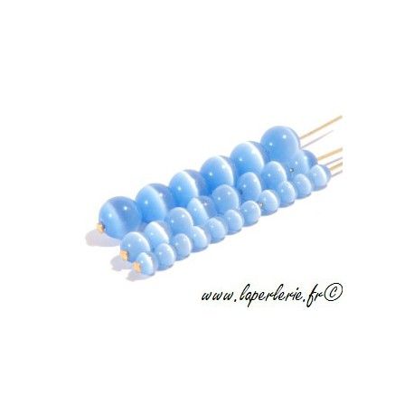 Oeil de chat ronde 6mm LIGHT SAPPHIRE x10  - 1