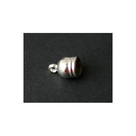 Cloche avec anneau pour pendentif verre à remplir 15x10mm ARGENTÉ  - 1