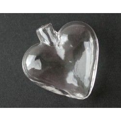 Glass pendant heart to fill up 36.5x35.5mm