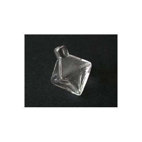 Pendentif losange verre à remplir 30x20mm  - 1