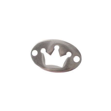 Intercalaire plaque avec couronne 20x13mm ARGENTÉ SATINÉ  - 1
