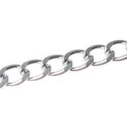 Aluminium curb chain 16.3x12.6mm SILVER COLOR x1m