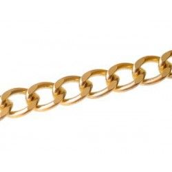 Aluminium curb chain 16.3x12.6mm SATINED GOLD COLOR x1m