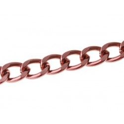 Aluminium curb chain 16.3x12.6mm ANTIQUE PINK x1m