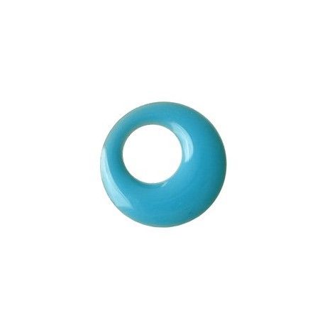 Donut émaillé 15mm DARKK TURQUOISE x1  - 1