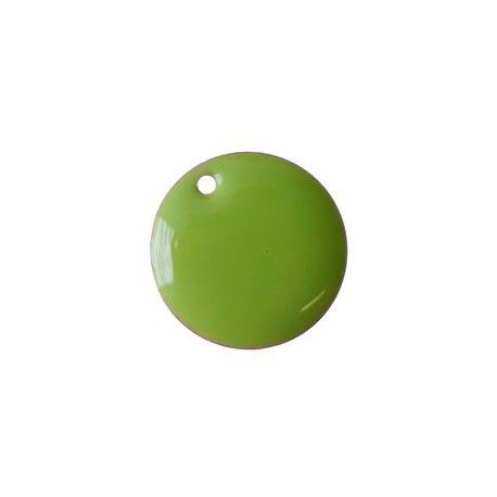 Sequin émaillé 15mm LIGHT OLIVINE x2  - 1