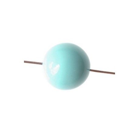 Polyester pastel 6mm LIGHT TURQUOISE OPAQUE x10  - 1