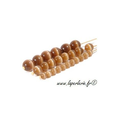 Oeil de chat ronde 4mm SMOKED TOPAZ x30  - 1