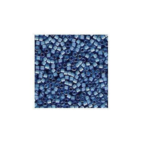 DB1784 Delica Miyuki 11/0 Bayou Blue/White Ins. Color Lined/AB, le tube de 7g  - 1