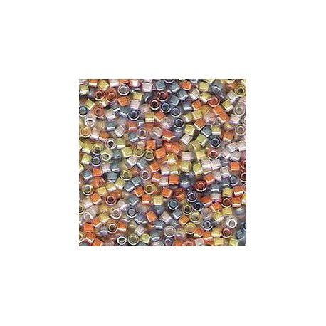 DB2062 Delica Miyuki 11/0 Luminous Orange Sands Mix Ins. Color Lined, le tube de 7g  - 1