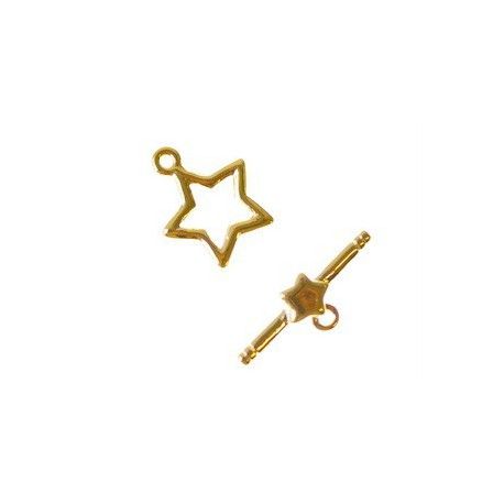 Fermoir toggle étoile 15mm DORÉ  - 1