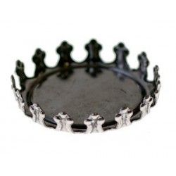 Support cabochon crown 25mm OLD SILVER COLOR