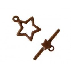 Toggle star 15mm OLD COPPER COLOR