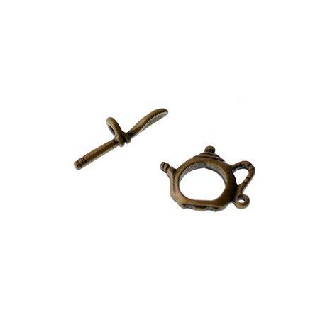 Fermoir toggle théière 16x13mm LAITON VIEILLI  - 1