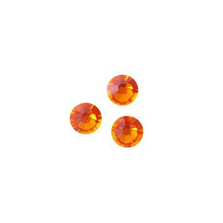 Strass à coller 6mm TANGERINE x8  - 1