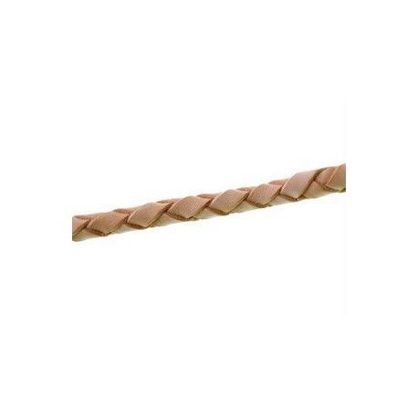 Cuir rond tressé 4mm NATUREL x50cm  - 1