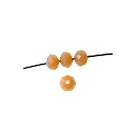 Ronde aplatie facettée 4x3mm CARAMEL OPAQUE x20  - 1