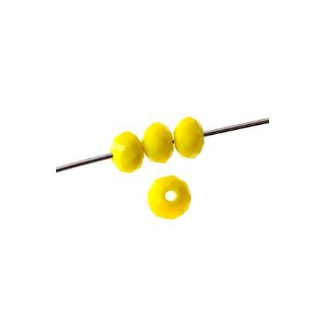 Ronde aplatie facettée 4x3mm JAUNE OPAQUE x20  - 1