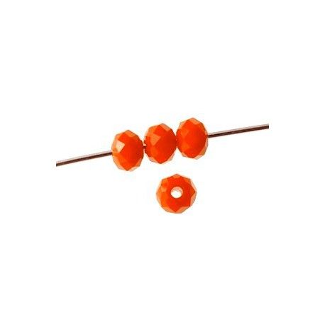Ronde aplatie facettée 4x3mm ORANGE OPAQUE x20  - 1