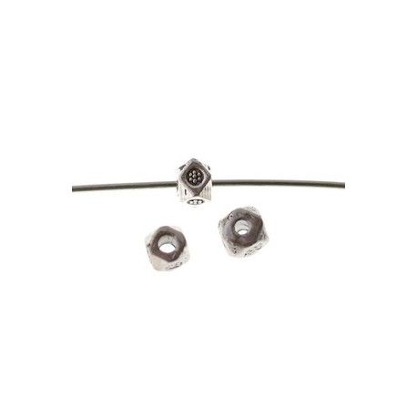 Cube coin coupé 3.7x3mm ARGENTÉ x 10  - 1