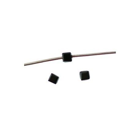 Cube facetté 2.5mm NOIR OPAQUE x20  - 1