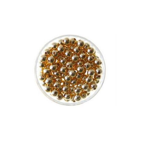 Perles métal rondes 3mm DORÉ x10  - 1