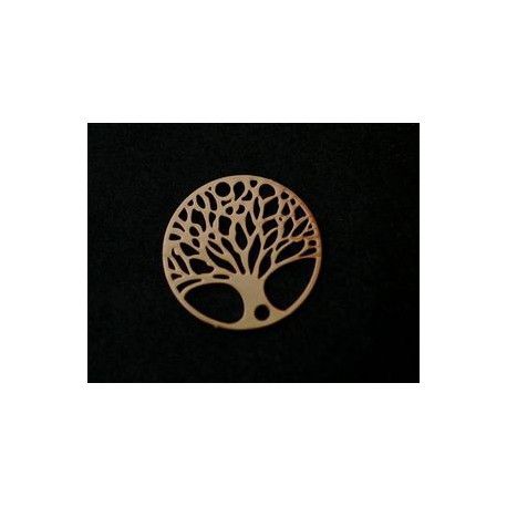 Laser cut arbre de vie 20mm ROSE GOLD x2  - 1