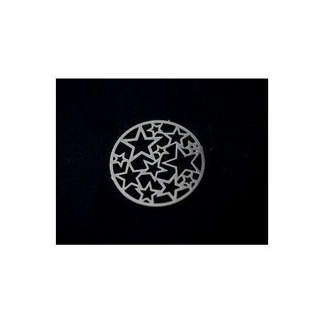 Laser cut rond étoilé 19mm ARGENTÉ x2  - 1