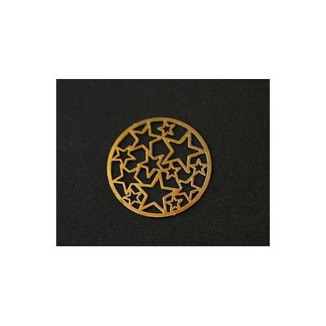 Laser cut rond étoilé 20mm DORÉ x2  - 1