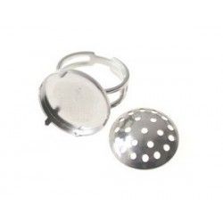 Ring fretworked top 15mm SILVER COLOR