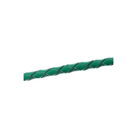 Cuir rond tressé 4mm SURF GREEN x50cm  - 1