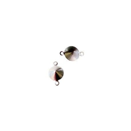Support intercalaire à coller pour strass 8mm ARGENTÉ x1  - 1